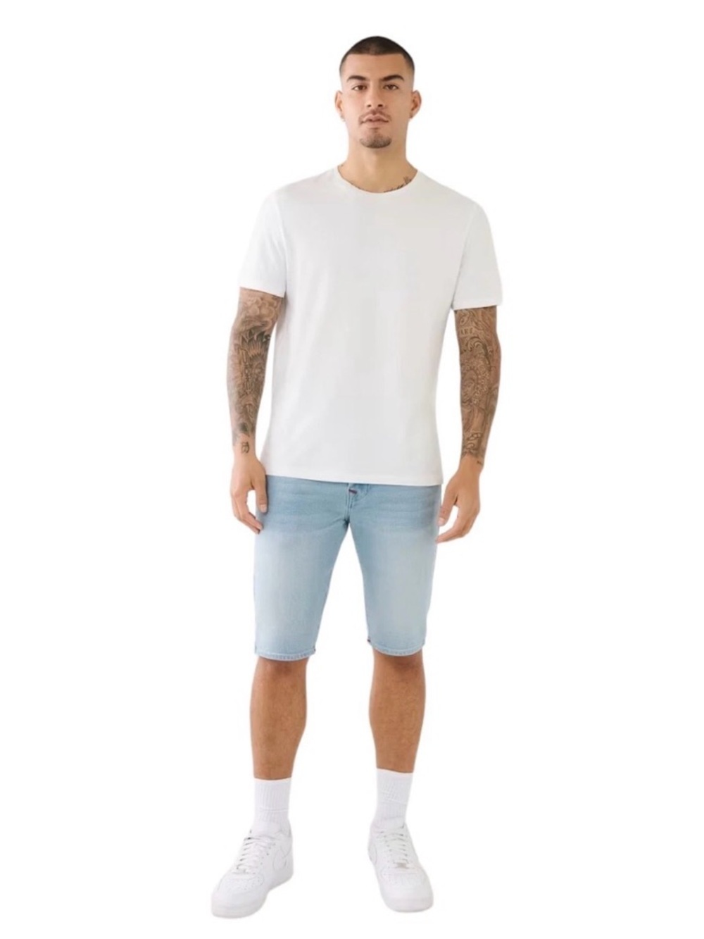 True Religion Rocco Skinny Light Blue Denim Shorts
